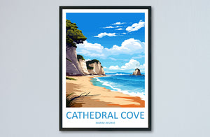 Cathedral Cove Marine Reserve Travel Print