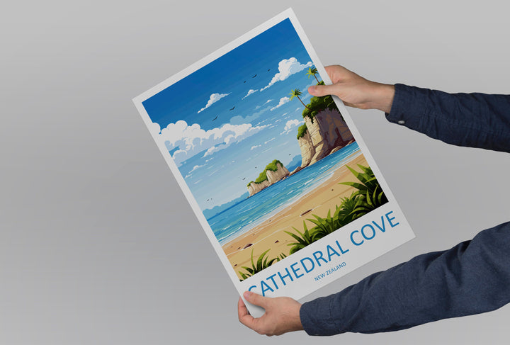 Cathedral Cove Travel Print Wall Art Cathedral Cove Wall Hanging Home Décor Cathedral Cove Gift Art Lovers New Zealand Travel Print