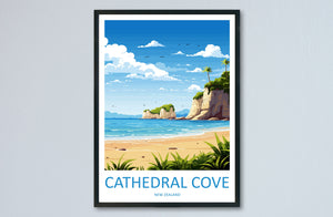 Cathedral Cove Travel Print