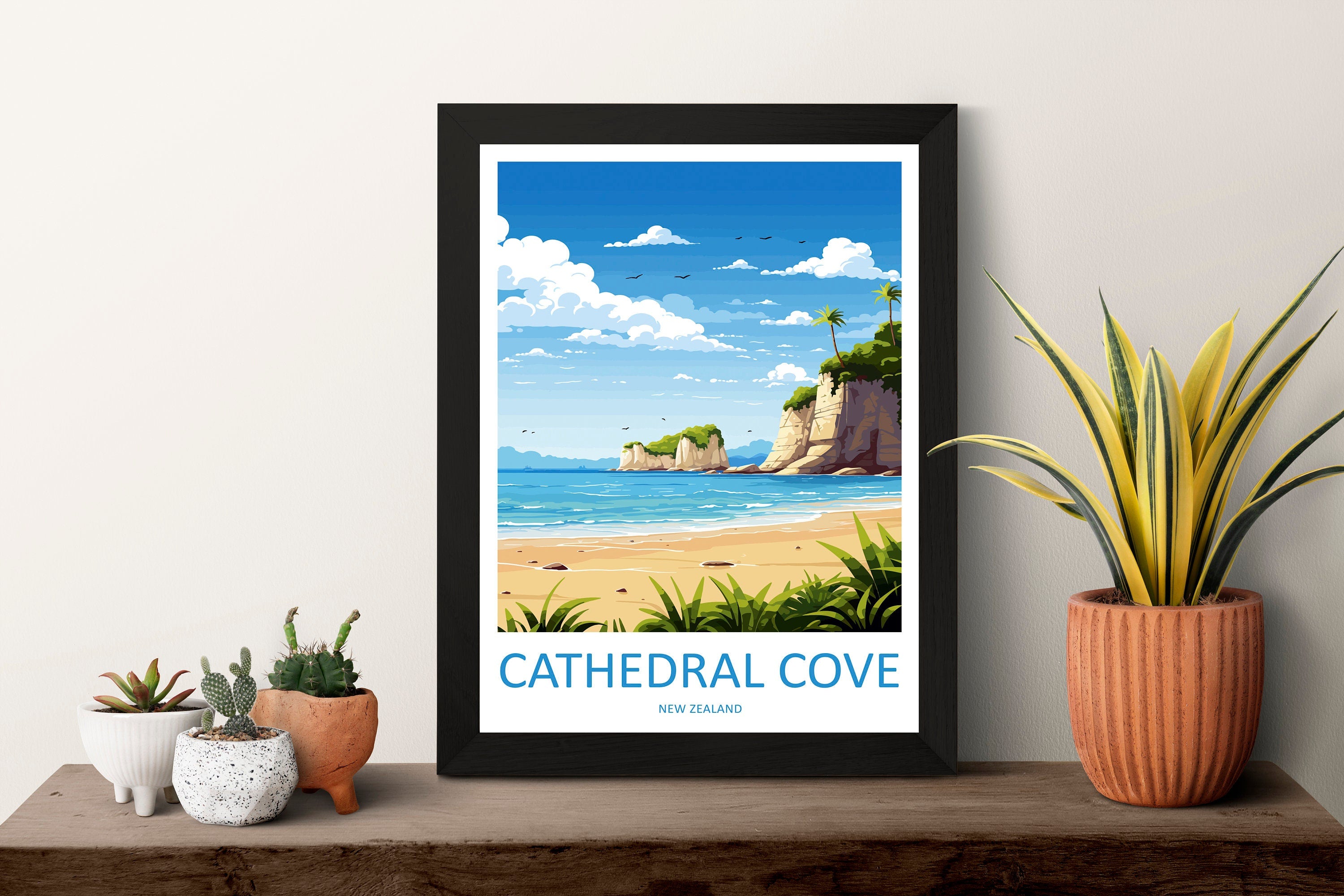 Cathedral Cove Travel Print