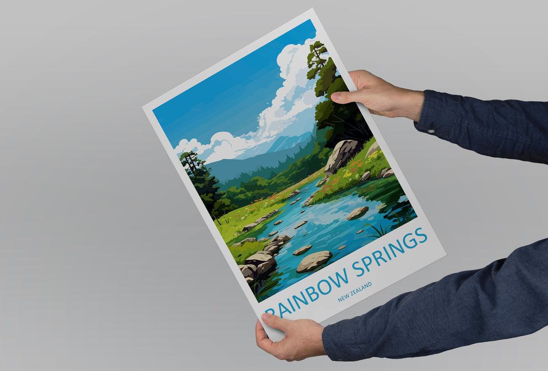 Rainbow Springs Travel Print Wall Art Rainbow Springs Wall Hanging Home Décor Rainbow Springs Gift Art Lovers New Zealand Travel Print