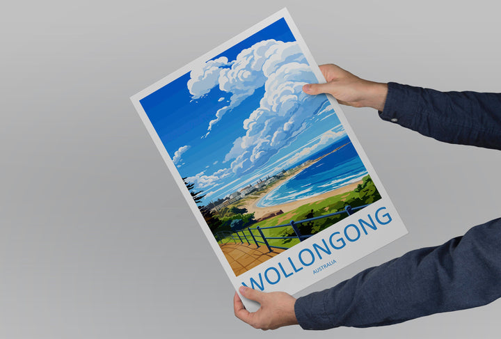 Wollongong Travel Print Wall Art Wollongong Wall Hanging Home Décor Wollongong Gift Art Lovers Wall Art Australia Poster