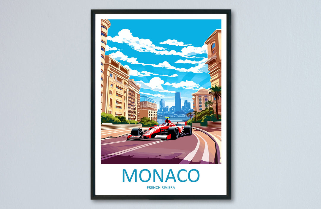 Monaco Travel Print Wall Decor Monaco Circuit Poster Motorsport Travel Print Art Print Racing Illustration Monaco Race Travel Art