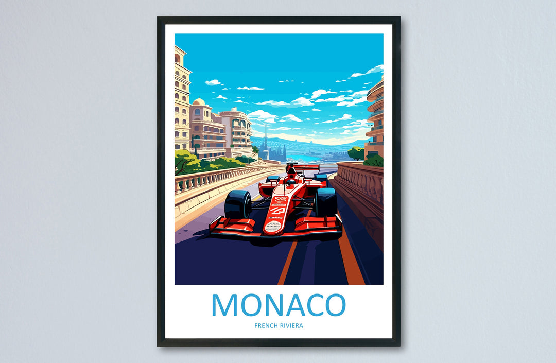 Monaco Travel Print Wall Decor Monaco Circuit Poster Motorsport Travel Print Art Print Racing Illustration Monaco Race Travel Art