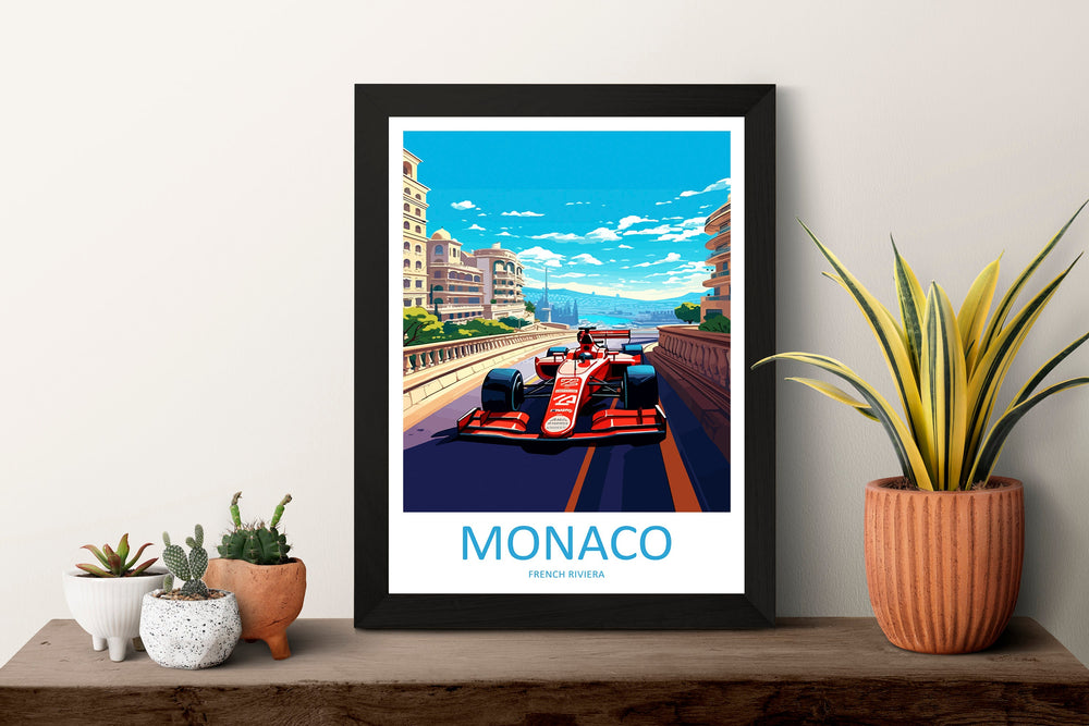 Monaco Travel Print Wall Decor Monaco Circuit Poster Motorsport Travel Print Art Print Racing Illustration Monaco Race Travel Art