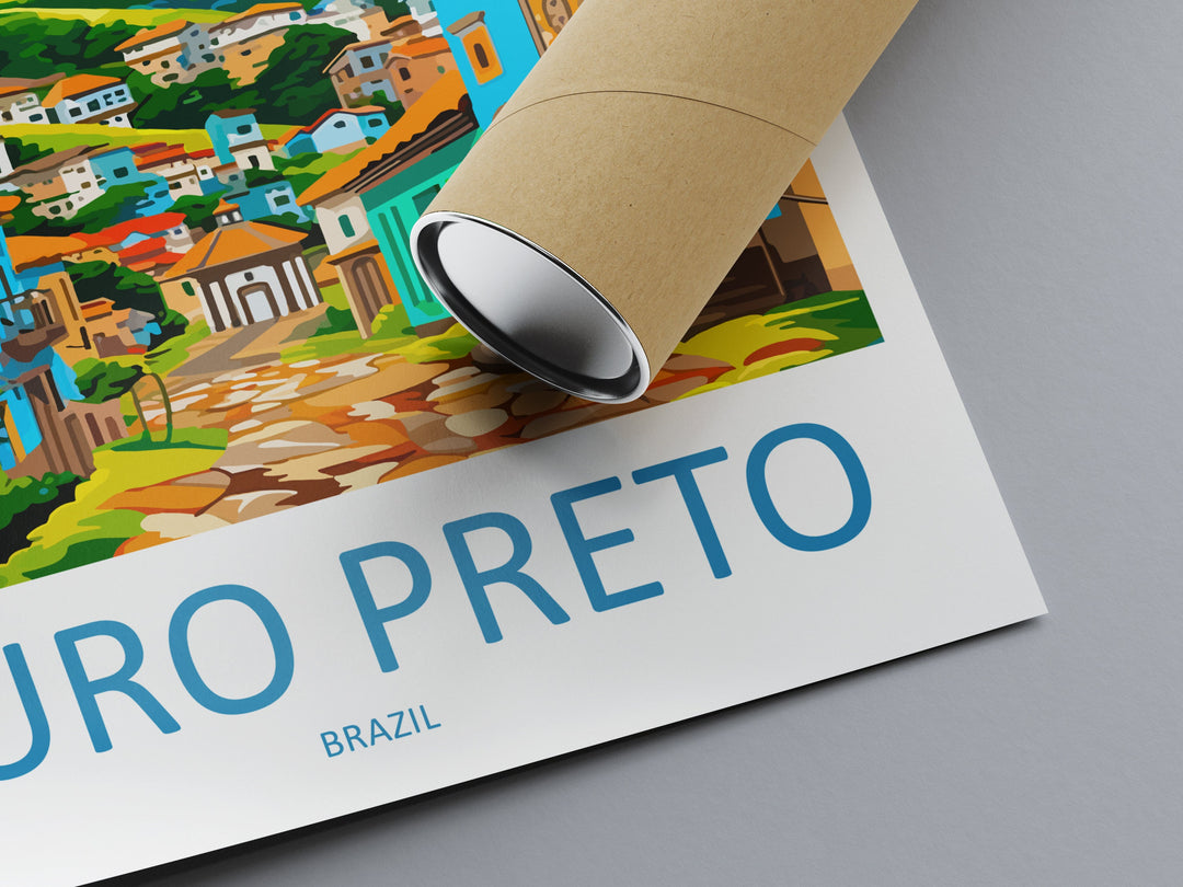Ouro Preto Travel Print Wall Art Ouro Preto Wall Hanging Home Decor Ouro Preto Gift Art Lovers Wall Art Print Art Brazil Travel Poster