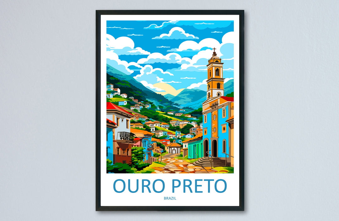 Ouro Preto Travel Print Wall Art Ouro Preto Wall Hanging Home Decor Ouro Preto Gift Art Lovers Wall Art Print Art Brazil Travel Poster