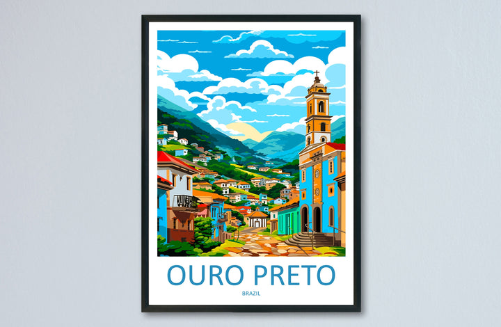 Ouro Preto Travel Print Wall Art Ouro Preto Wall Hanging Home Decor Ouro Preto Gift Art Lovers Wall Art Print Art Brazil Travel Poster