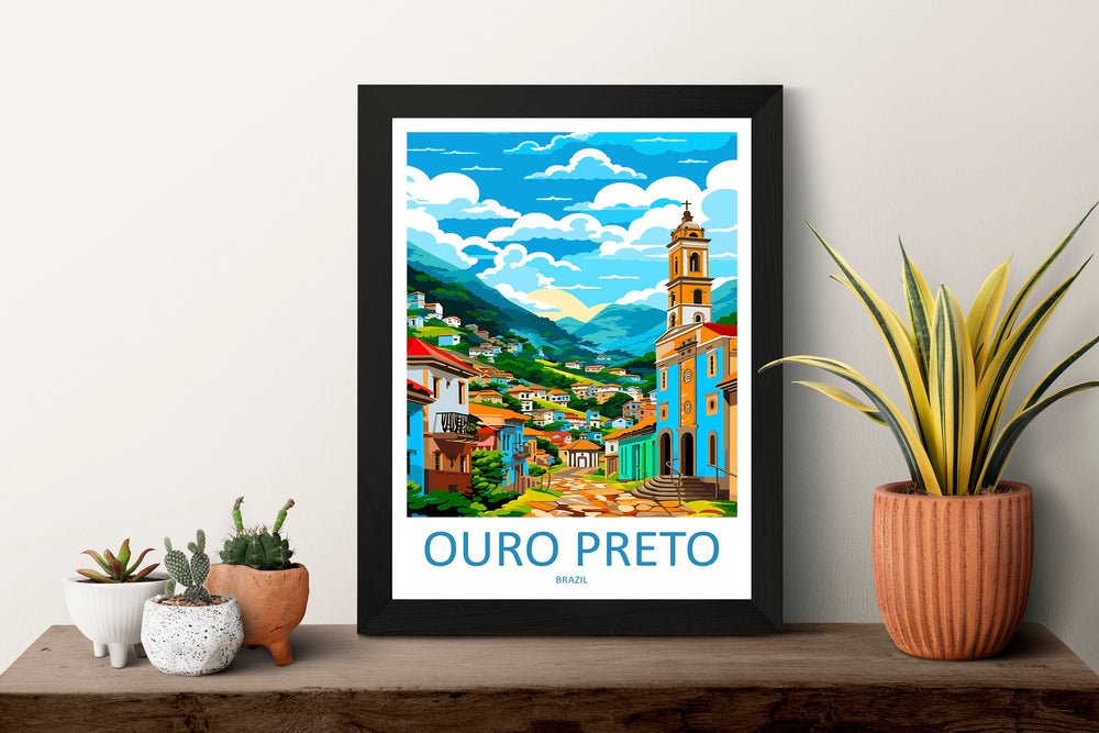 Ouro Preto Travel Print Wall Art Ouro Preto Wall Hanging Home Decor Ouro Preto Gift Art Lovers Wall Art Print Art Brazil Travel Poster