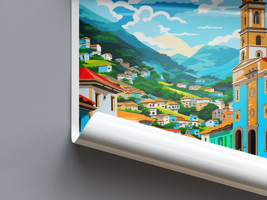 Ouro Preto Travel Print Wall Art Ouro Preto Wall Hanging Home Decor Ouro Preto Gift Art Lovers Wall Art Print Art Brazil Travel Poster