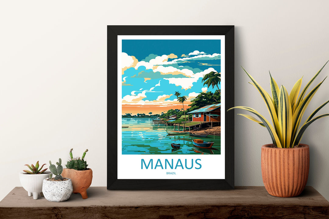 Manaus Travel Print Wall Art Manaus Wall Hanging Home Decor Manaus Gift Art Lovers Wall Art Print Art Brazil Travel Poster
