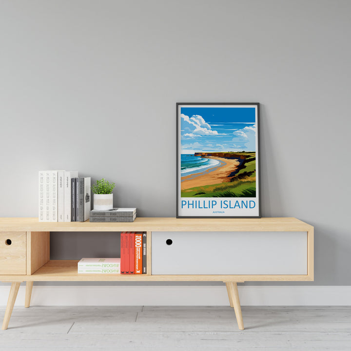 Phillip Island Travel Print Wall Art Phillip Island Wall Hanging Home Décor Phillip Island Gift Art Lovers Wall Art Australia Poster Deco