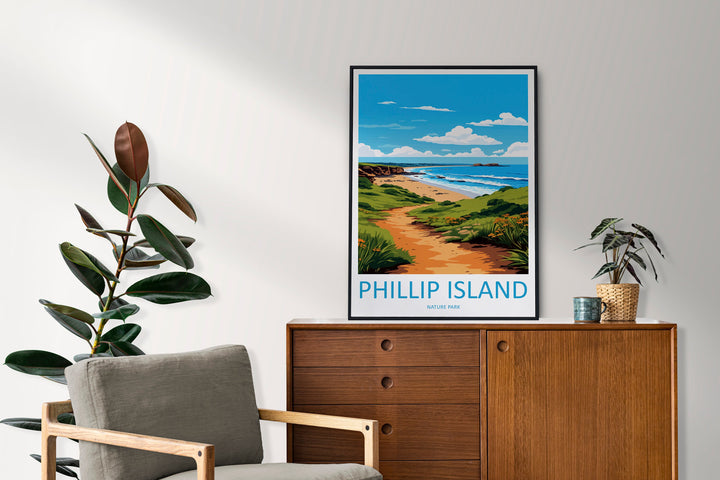 Phillip Island Travel Print Wall Art Phillip Island Wall Hanging Home Décor Phillip Island Gift Art Lovers Wall Art Australia Poster Deco