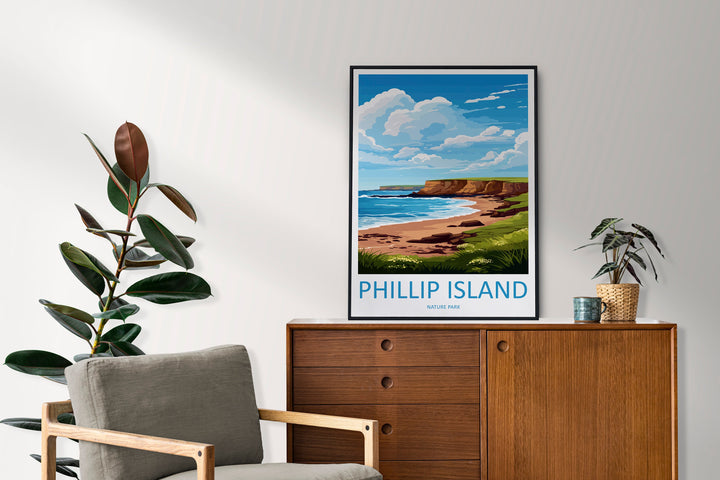 Phillip Island Travel Print Wall Art Phillip Island Wall Hanging Home Décor Phillip Island Gift Art Lovers Wall Art Australia Poster Deco