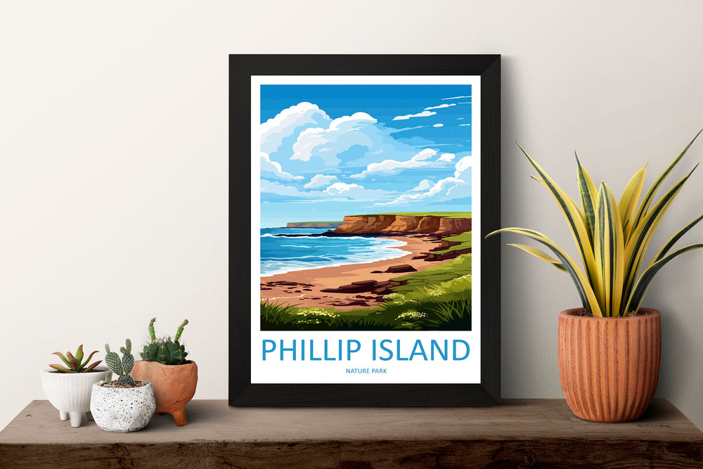 Phillip Island Travel Print Wall Art Phillip Island Wall Hanging Home Décor Phillip Island Gift Art Lovers Wall Art Australia Poster Deco