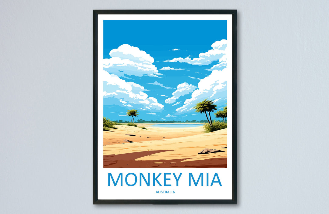 Monkey Mia Travel Print Wall Art Monkey Mia Wall Hanging Home Décor Monkey Mia Gift Art Lovers Wall Art Australia Poster Deco