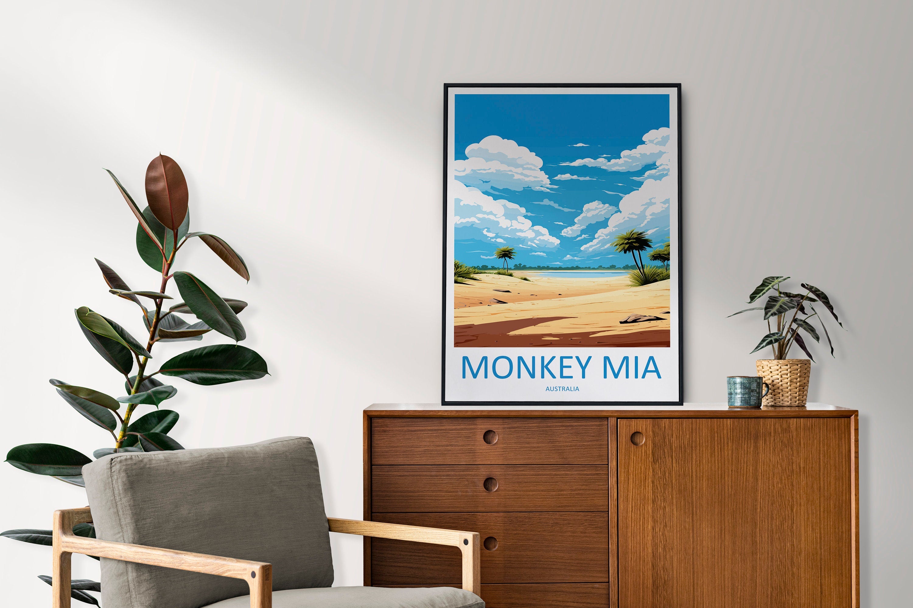 Monkey Mia Travel Print