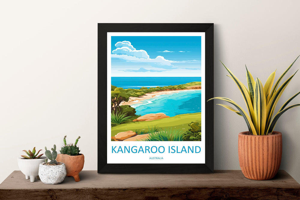 Kangaroo Island Travel Print Wall Art Kangaroo Island Wall Hanging Home Décor Kangaroo Island Gift Art Lovers Wall Art Australia Poster Deco