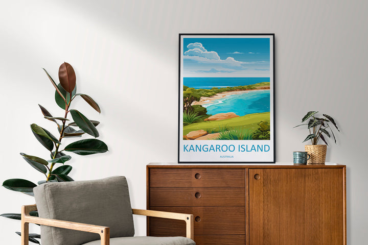 Kangaroo Island Travel Print Wall Art Kangaroo Island Wall Hanging Home Décor Kangaroo Island Gift Art Lovers Wall Art Australia Poster Deco