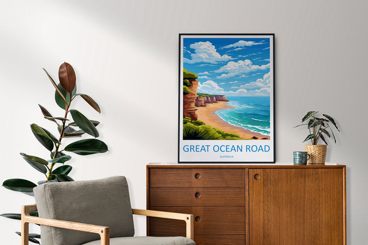 Great Ocean Road Travel Print Wall Art Great Ocean Road Wall Hanging Home Décor Great Ocean Road Gift Art Lovers Wall Art Australia Poster