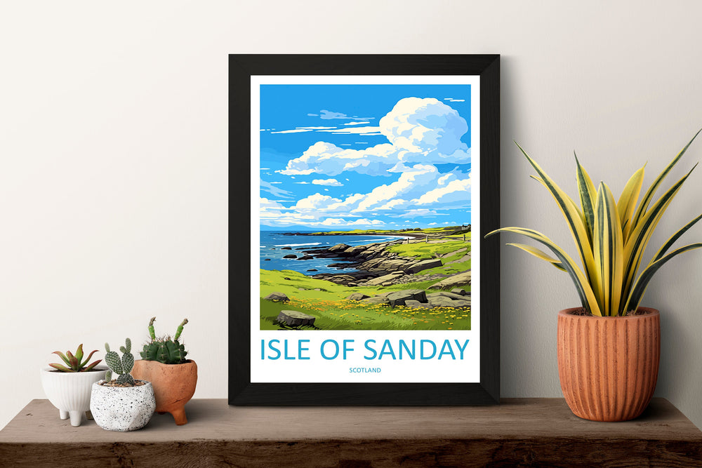 Isle Of Sanday Travel Print Wall Art Isle Of Sanday Wall Hanging Home Décor Isle Of Sanday Gift Art Lovers Scotland Art Lover Travel Gift