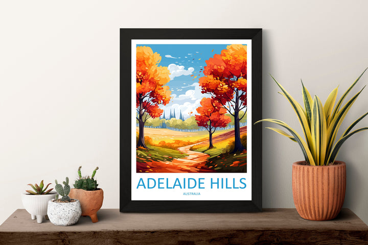 Adelaide Hills Travel Print Wall Art Adelaide Hills Wall Hanging Home Décor Adelaide Hills Gift Art Lovers Australia Art Lover Gift