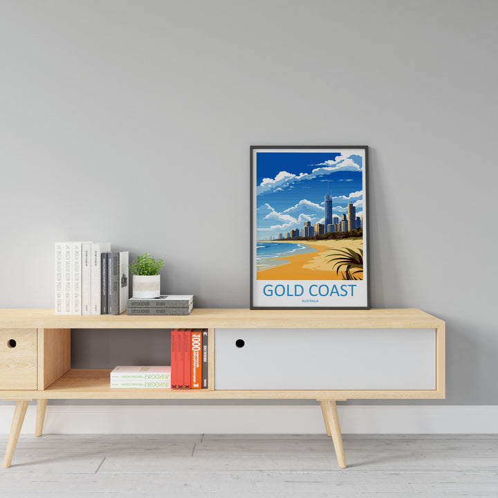Gold Coast Travel Print Wall Art Gold Coast Wall Hanging Home Décor Gold Coast Gift Art Lovers Wall Art Australia Poster Deco