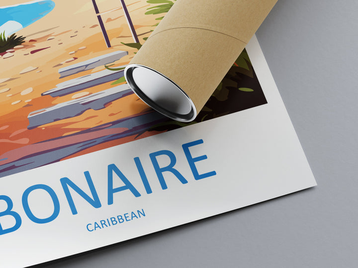 Bonaire Travel Print Wall Art Bonaire Wall Hanging Home Décor Bonaire Gift Art Lovers Wall Art Caribbean Travel Print Poster