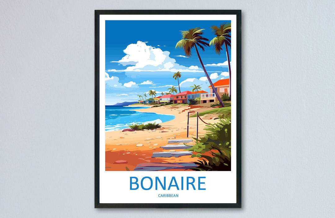 Bonaire Travel Print Wall Art Bonaire Wall Hanging Home Décor Bonaire Gift Art Lovers Wall Art Caribbean Travel Print Poster