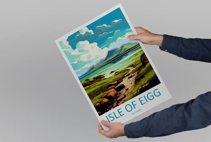 Isle Of Eigg Travel Print Wall Art Isle Of Eigg Wall Hanging Home Décor Isle Of Eigg Gift Art Lovers Scotland Art Lover Travel Gift