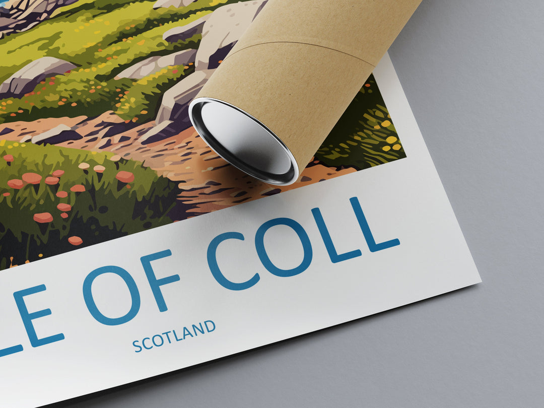 Isle Of Coll Travel Print Wall Art Isle Of Coll Wall Hanging Home Décor Isle Of Coll Gift Art Lovers Scotland Art Lover Travel Gift