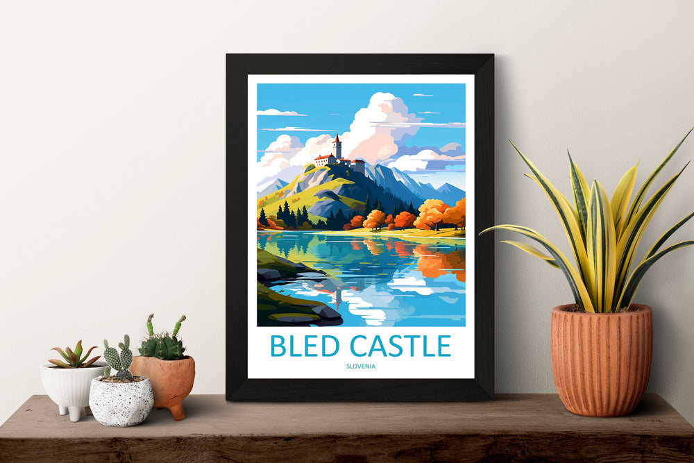 Bled Castle Travel Print Bled Castle Home Décor Slovenia Art Print Bled Castle Wall Print For Gift Wall Hanging Art Travel Slovenia Artwork