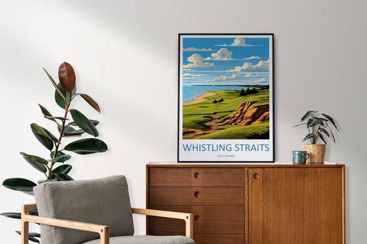 Whistling Straits Golf Course Travel Print Wall Art Whistling Straits Wall Hanging Home Décor Whistling Straits Gift Art Lovers Golf Art