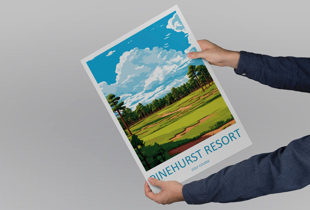 Pinehurst Golf Resort Travel Print Wall Art Pinehurst Golf Resort Wall Hanging Home Décor Pinehurst Golf Resort Art Gift Art Lovers Golf Art