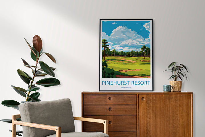 Pinehurst Golf Resort Travel Print Wall Art Pinehurst Golf Resort Wall Hanging Home Décor Pinehurst Golf Resort Art Gift Art Lovers Golf Art