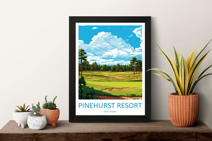 Pinehurst Golf Resort Travel Print Wall Art Pinehurst Golf Resort Wall Hanging Home Décor Pinehurst Golf Resort Art Gift Art Lovers Golf Art