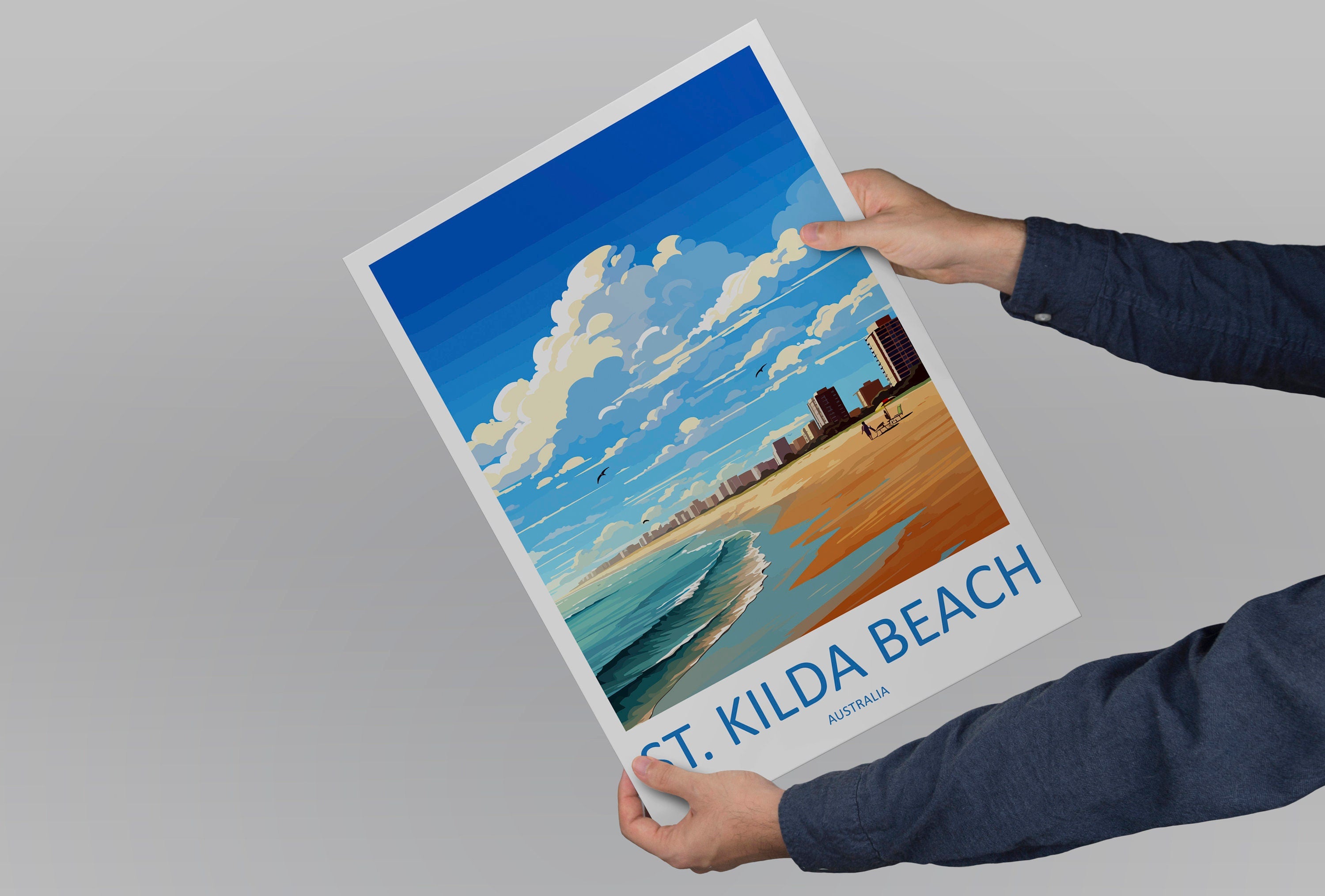 St Kilda Beach Travel Print