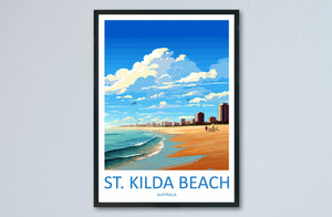 St Kilda Beach Travel Print