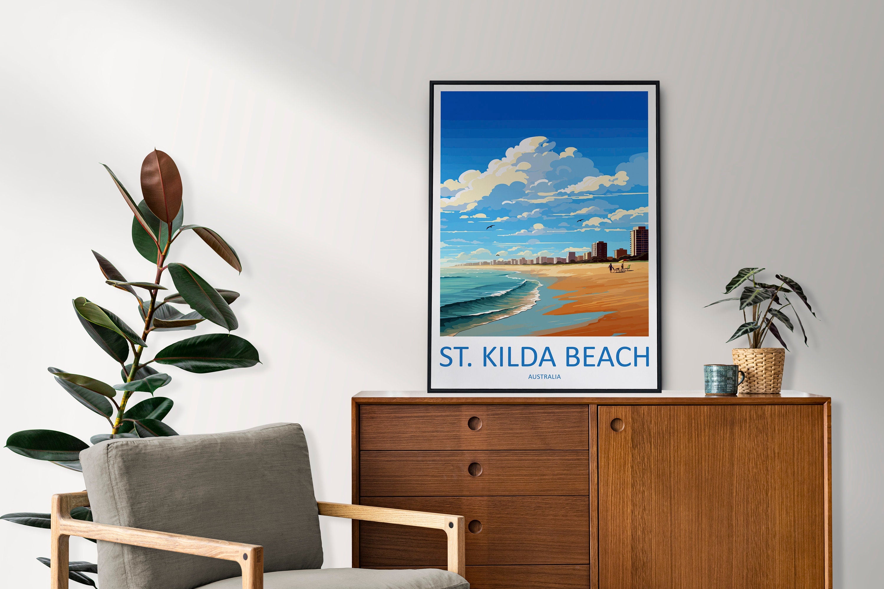 St Kilda Beach Travel Print