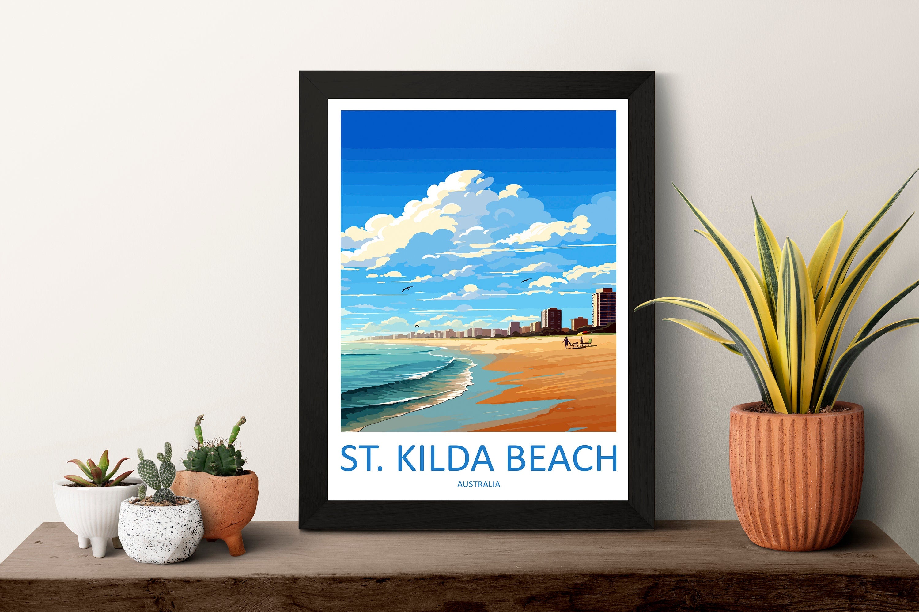 St Kilda Beach Travel Print