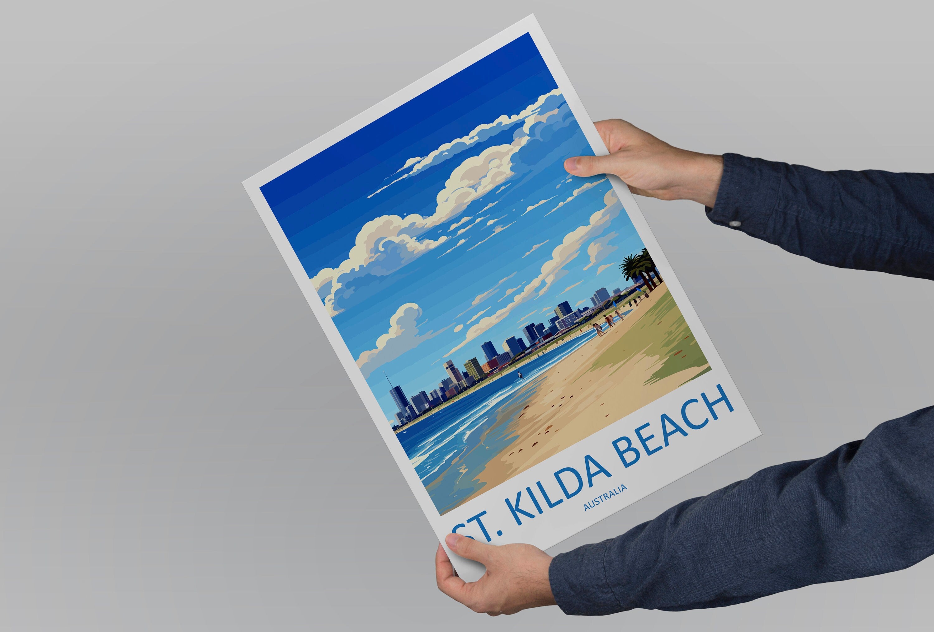 St Kilda Beach Travel Print