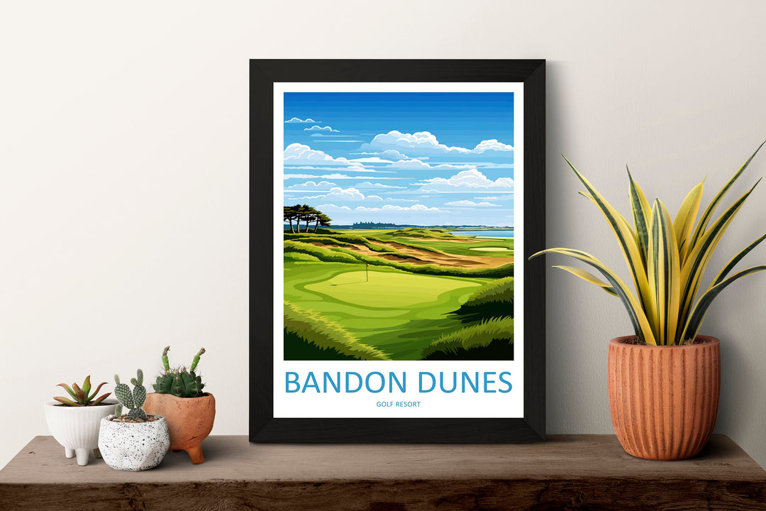 Bandon Dunes Golf Resort Travel Print Wall Art Bandon Dunes Wall Hanging Home Décor Bandon Dunes Art Gift Art Lovers Golf Art
