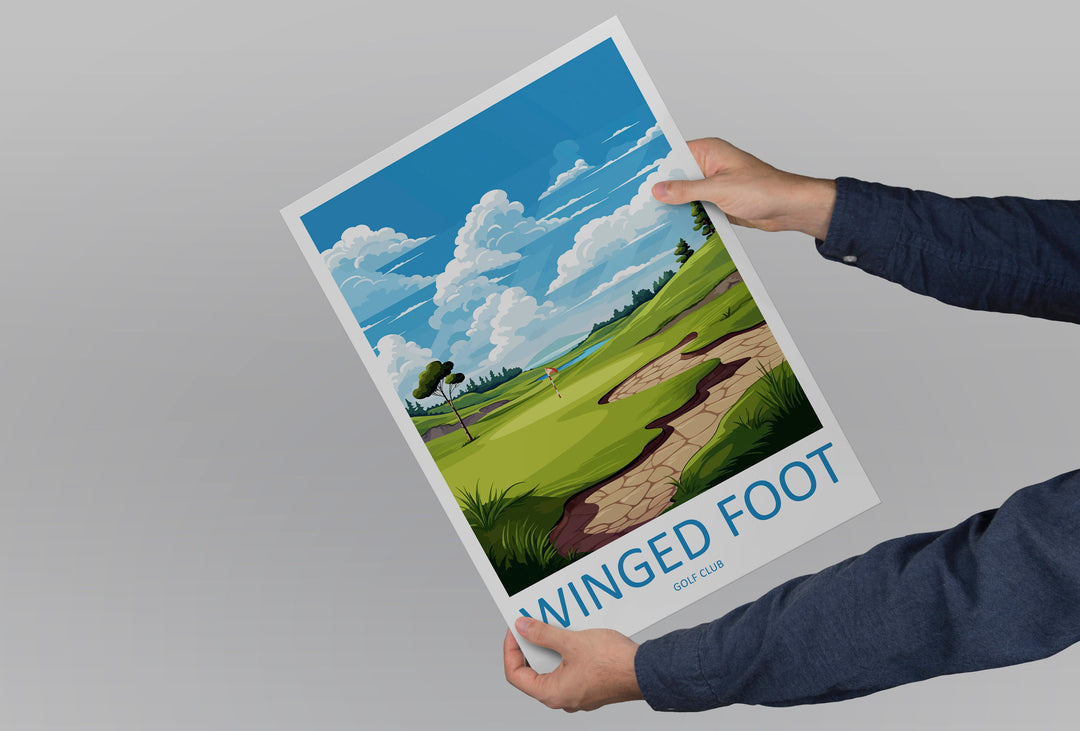 Winged Foot Golf Club Travel Print Wall Art Winged Foot Golf Club Wall Hanging Home Décor Winged Foot Golf Club Art Gift Art Lovers Golf Art