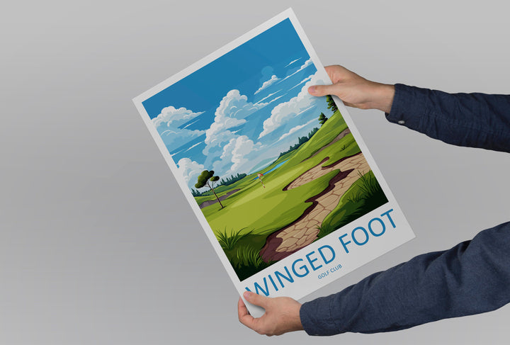 Winged Foot Golf Club Travel Print Wall Art Winged Foot Golf Club Wall Hanging Home Décor Winged Foot Golf Club Art Gift Art Lovers Golf Art