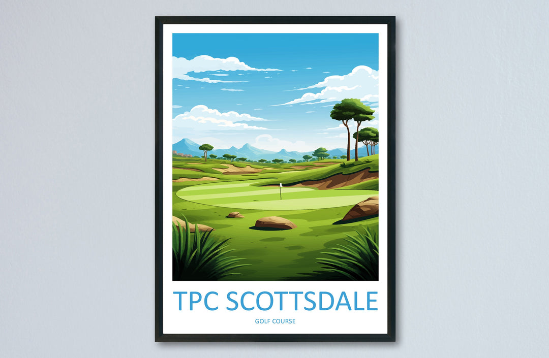 Tpc Scottsdale Golf Travel Print Wall Art Tpc Scottsdale Wall Hanging Home Décor Tpc Scottsdale Gift Art Lovers Arizona Art Travel Poster