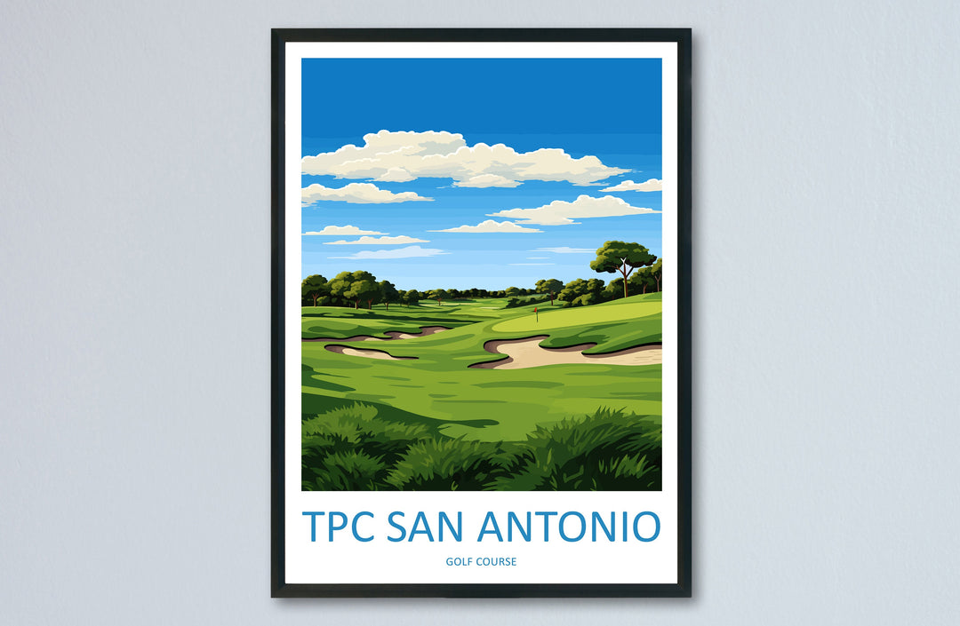 TPC San Antonio Golf Travel Print Wall Art TPC San Antonio Golf Wall Hanging Home Décor TPC San Antonio Golf Art Gift Art Lovers Golf Art