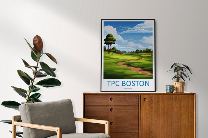 TPC Boston Golf Club Travel Print Wall Art TPC Boston Golf Wall Hanging Home Décor TPC Boston Golf Art Gift Art Lovers Golf Art