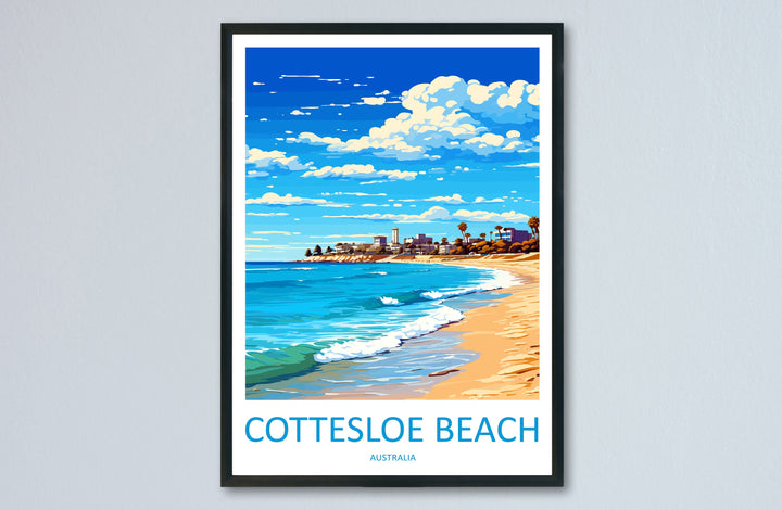 Cottesloe Beach Travel Print Wall Art Cottesloe Beach Wall Hanging Home Décor Cottesloe Beach Gift Art Lovers Wall Art Australia Poster Art