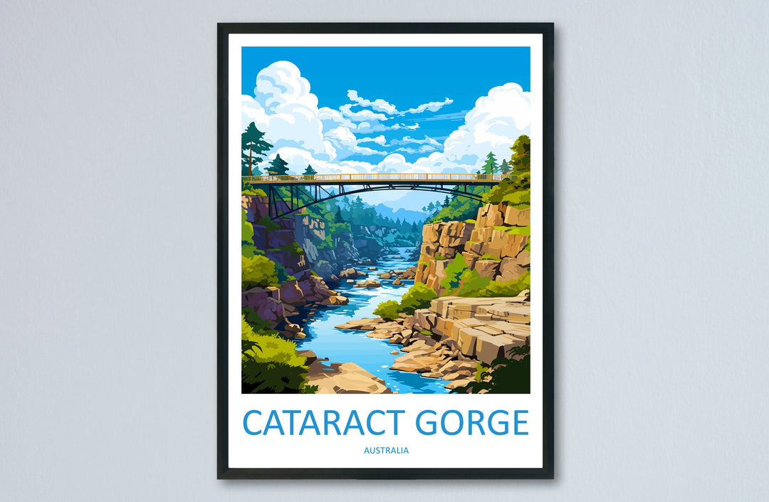 Cataract Gorge Travel Print Wall Art Cataract Gorge Wall Hanging Home Décor Cataract Gorge Gift Art Lovers Wall Art Australia Poster Art