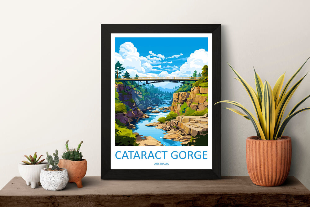 Cataract Gorge Travel Print Wall Art Cataract Gorge Wall Hanging Home Décor Cataract Gorge Gift Art Lovers Wall Art Australia Poster Art
